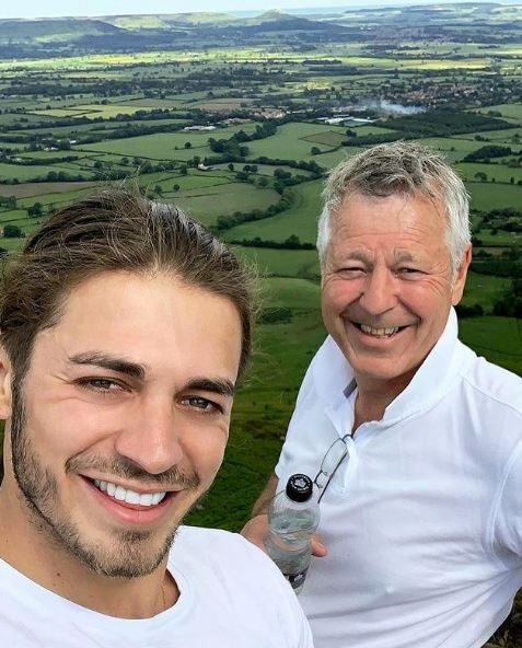 Harry Johnson with his dad