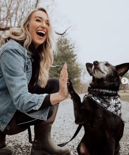 Hocking with her pet dog