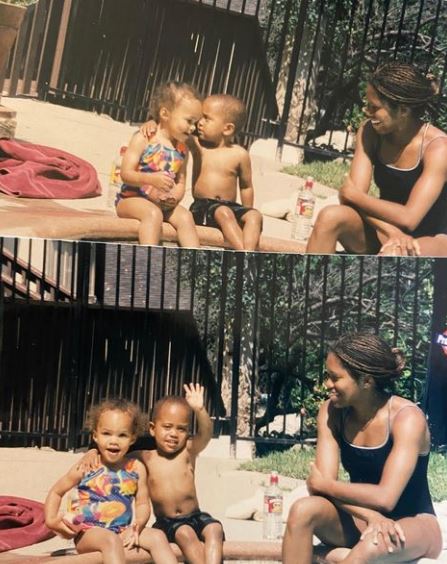 Ian Alexander Jr's childhood photo with his mom and sibling