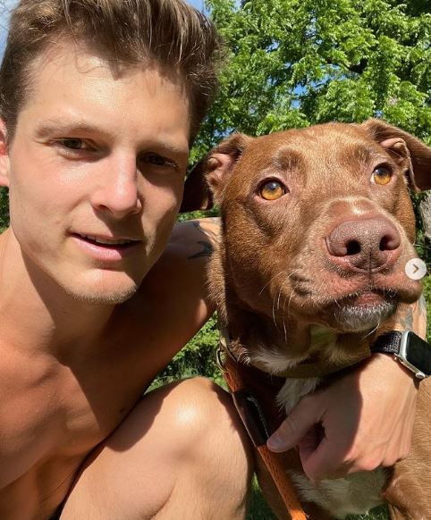 Josh Herbert and his pet dog Nate Herbert