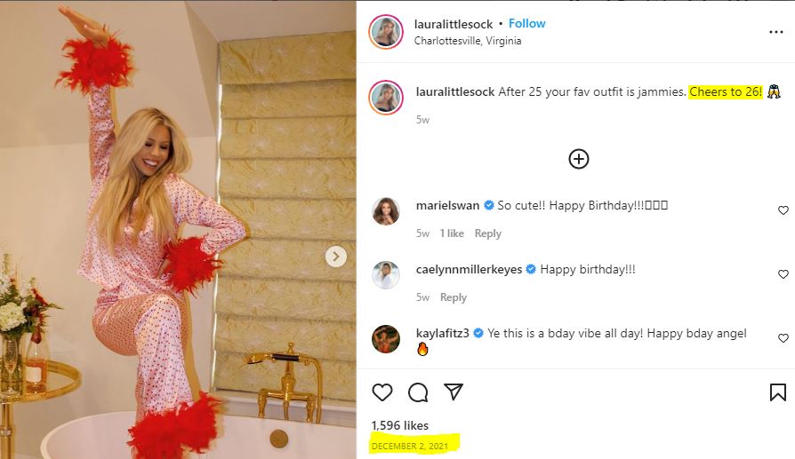Laura Little on her 26th birthday