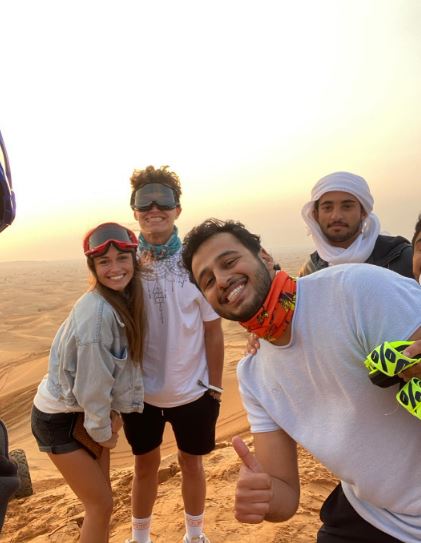 Luisinha with Lando Norris and friends