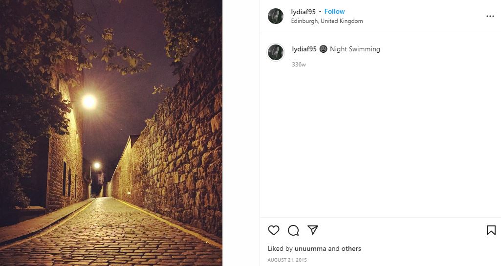 Lydia Fleming's first IG post