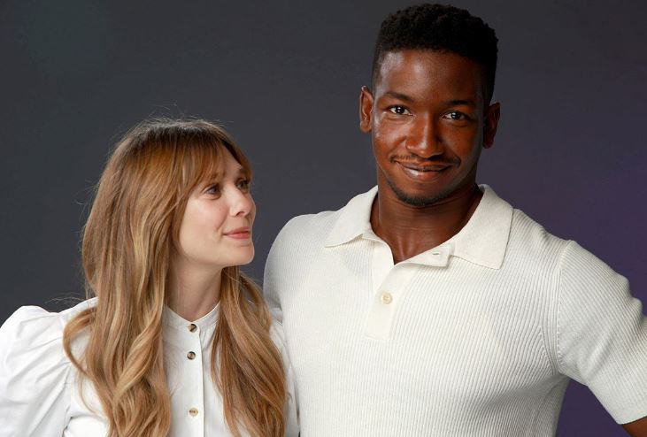 Mamoudou with actress Elizabeth Olsen