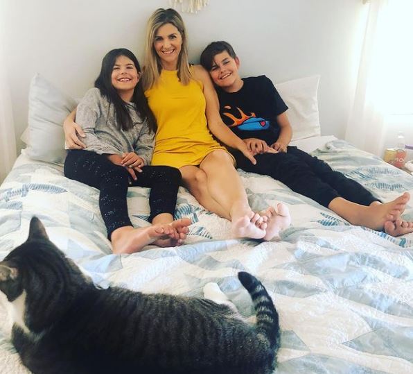 Melanie Ham with her kids Eli and Ainsley Ham