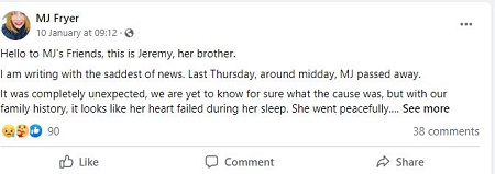 Miranda Fryer Death News