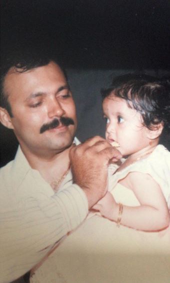 Neha Shetty old image with her father