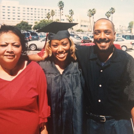 Nyesha Arrington with her father and mother