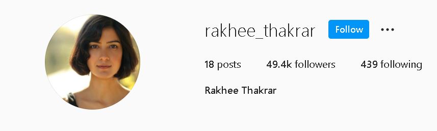 Rakhee Thakrar Instagram account