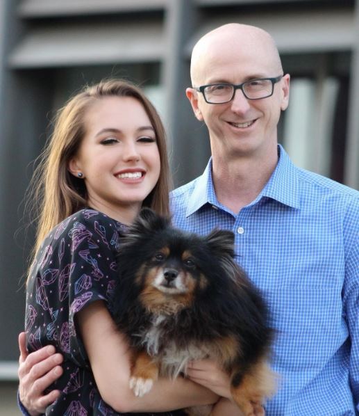 Rebecca with her father