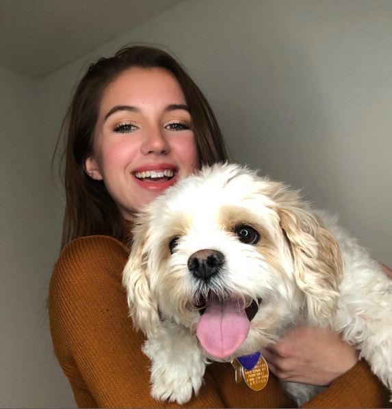 Rebecca with her pet dog Hunter
