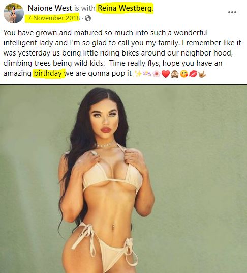 Reina Westberg birthday