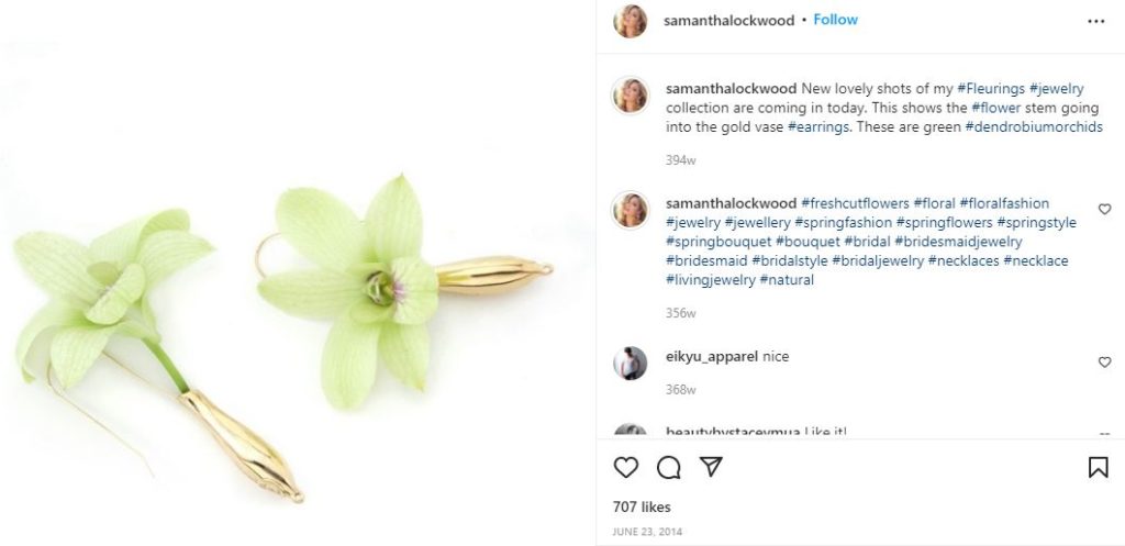 Samantha's first IG post