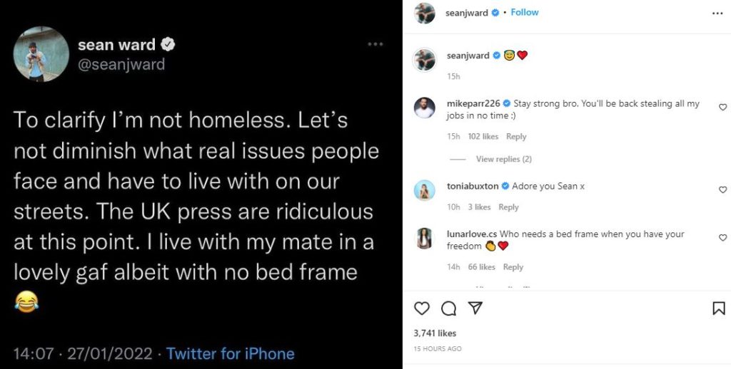 Sean Ward's IG post