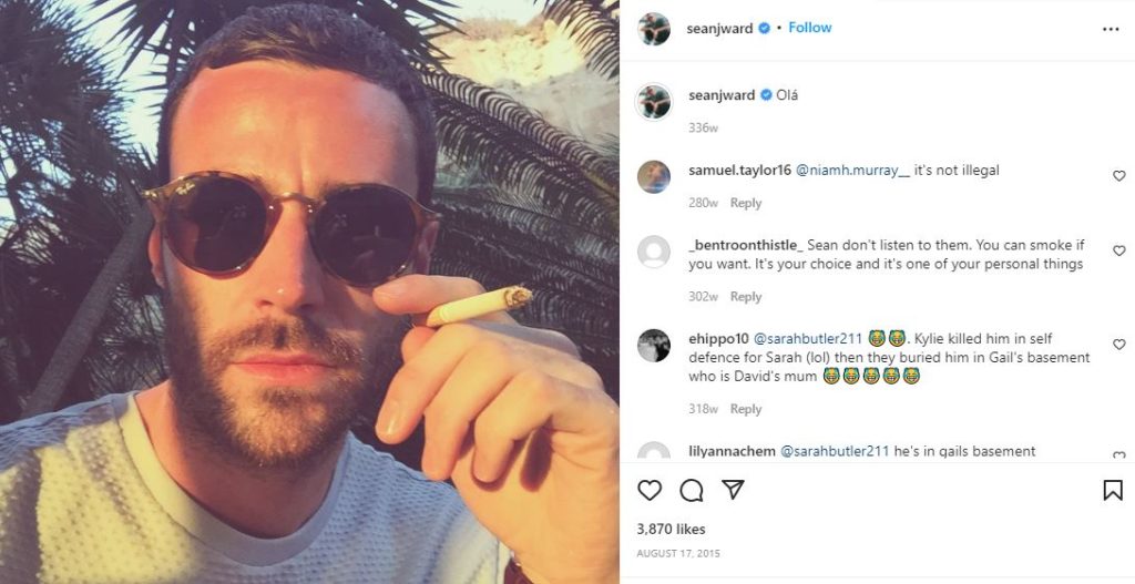 Sean Ward's first IG post