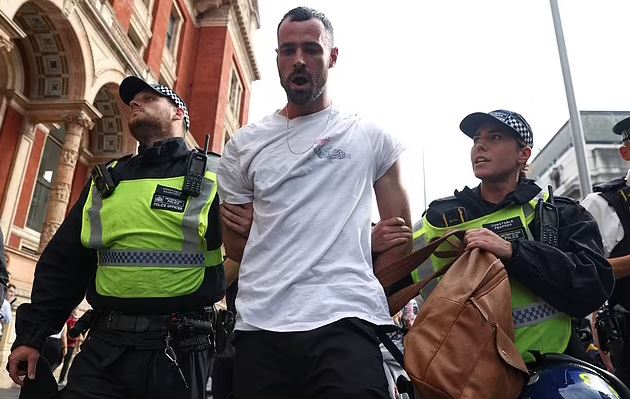 Sean was arrested by Police at an anti-vax protest in London