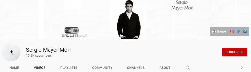 Sergio Mayer Mori Youtube channel
