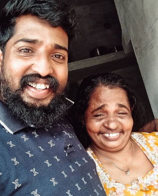 Sreekanth Vettiyar with his mother