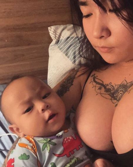 Vanessa Raval with her baby