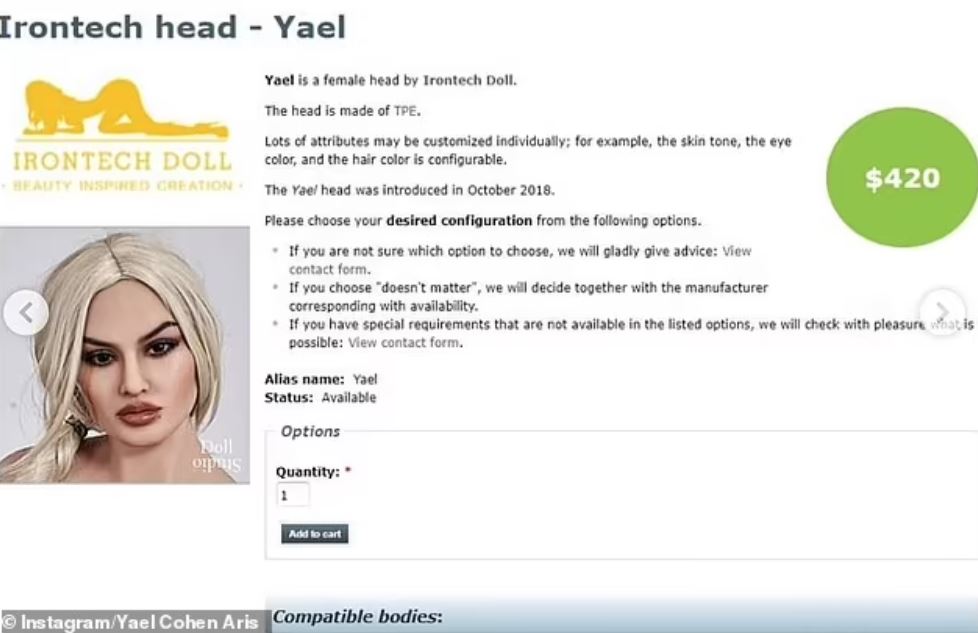 Yael doll that looks alike Yael Cohen Aris