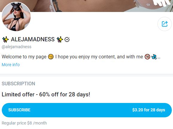 Aleja Madnes OnlyFans account