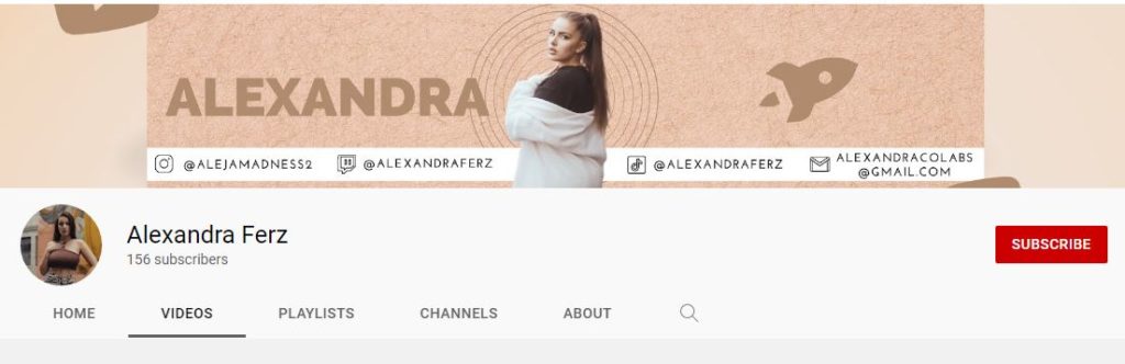 Aleja Madness's Youtube channel