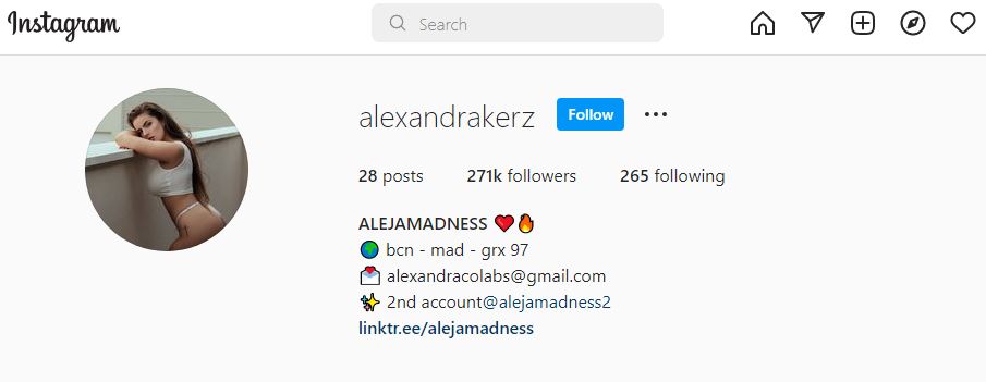 Aleja Madness's official Instagram account