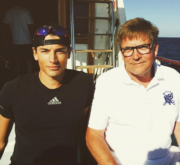 Andrew Grey with his dad
