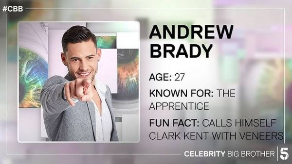 Andrew made his appearance in Celebrity Big Brother