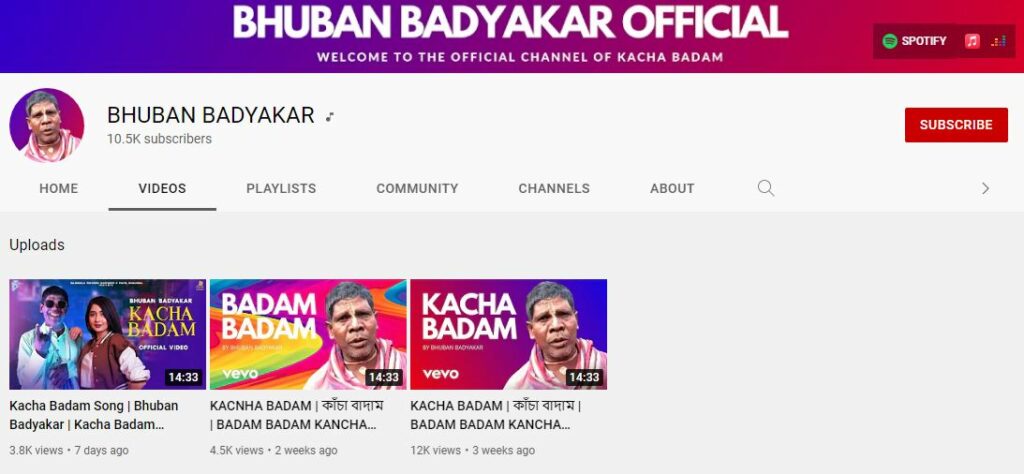 Badyakar's Youtube channel