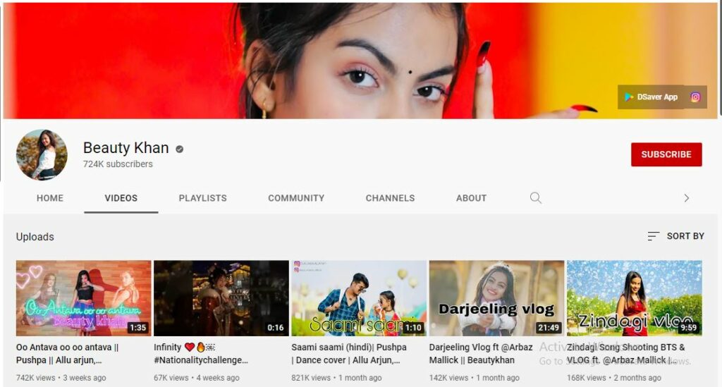 Beauty Khan Youtube channel