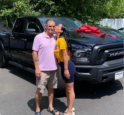 Carli Bybel gifted her dad a car
