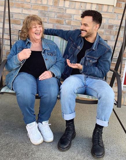 Chris Medlin with his grandmother