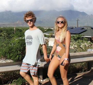 Cole Hallman with his girlfriend
