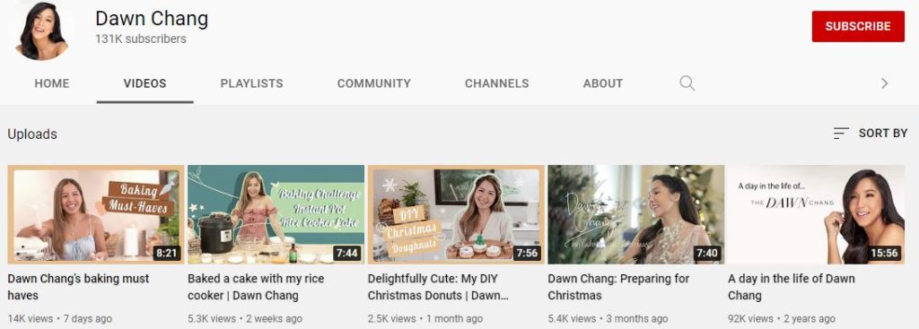 Dawn's Youtube channel