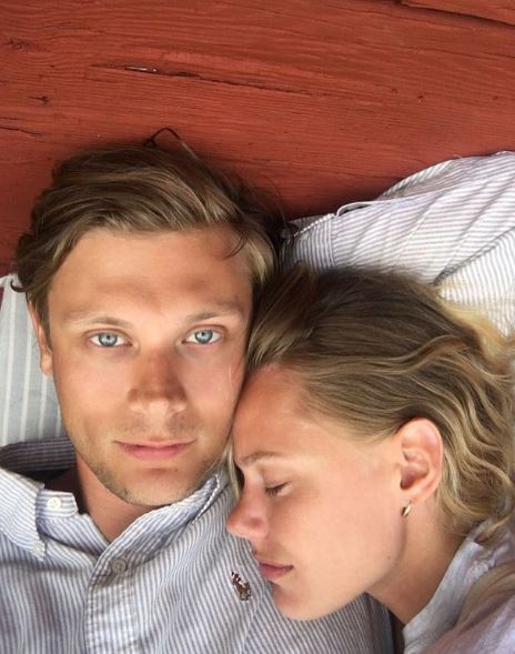 Frida Gustavsson with her boyfriend
