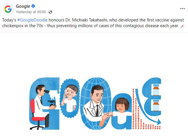 Google Doodle celebrated 94th birth aniversary of Michiaki Takahashi