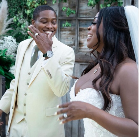Jessica Betts at her marriage