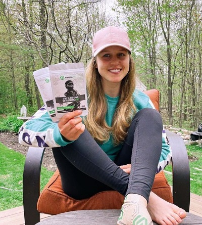 Julia Marino while promoting products