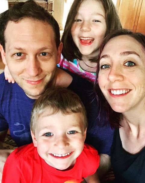 Katherine Mangu-Ward with her spouse son and daughter