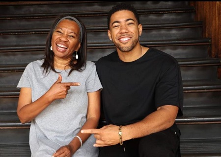 Kevin Miles with his mother