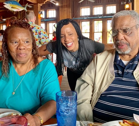 Kim Godwin with her father and mother