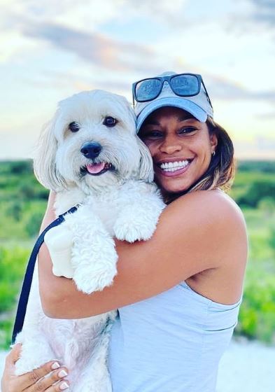 Kleinschmidt with her pet dog