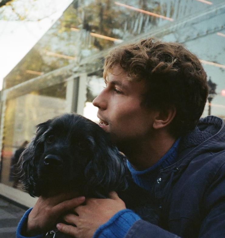 Leo Suter with his pet dog