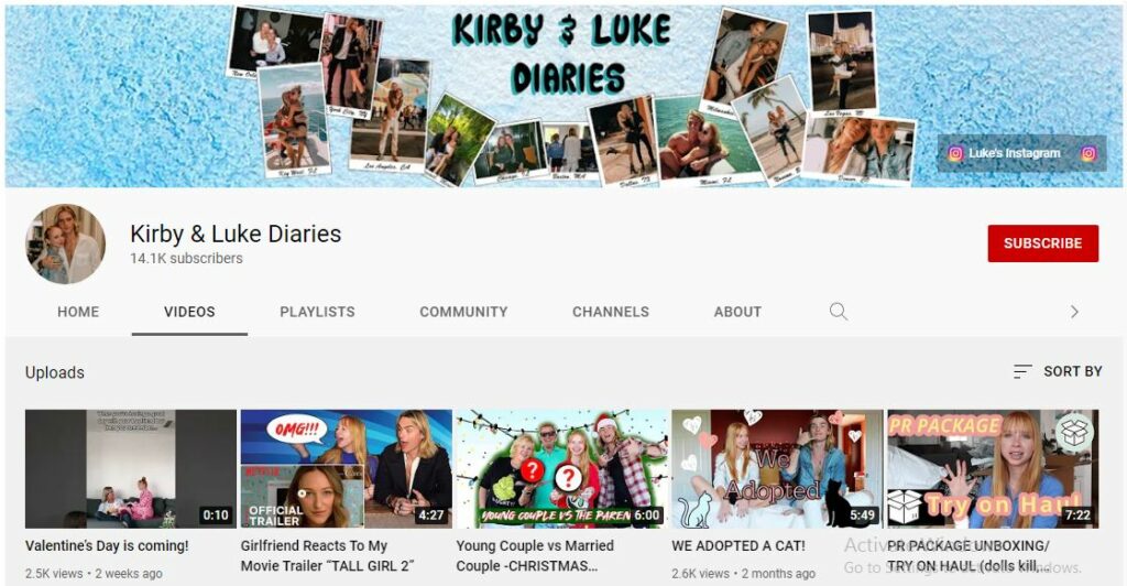 Luke & Kirby's Youtube channel