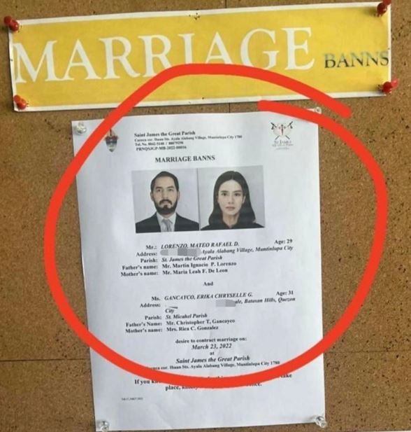 Mateo Lorenzo and Erich Gonzales's Marriage Banns