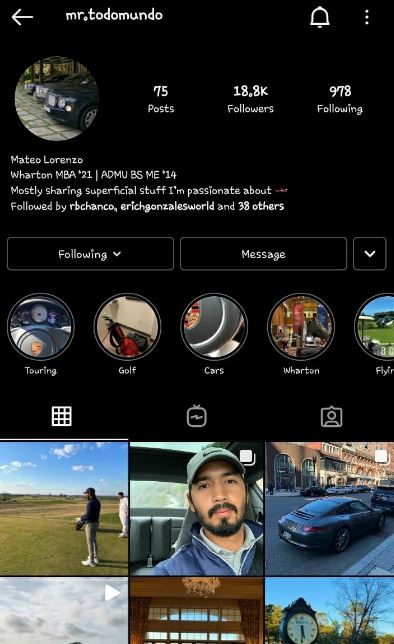 Mateo Lorenzo's Instagram account