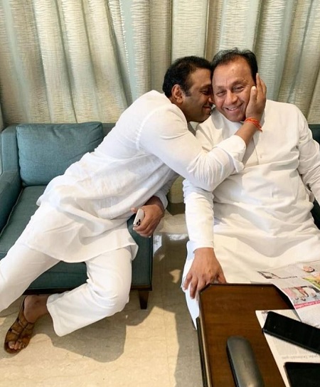 Mekapati Goutham Reddy with his father