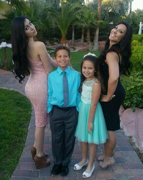 Mikaela Pascal with her brother sister and mother