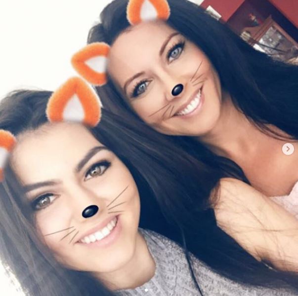 Mikaela Pascal with her mother